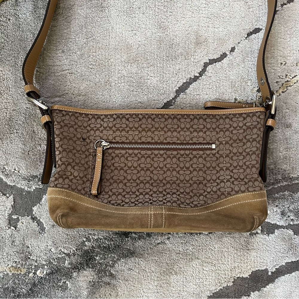 Vintage Coach Y2k Brown Monogram Rectangular Cros… - image 2